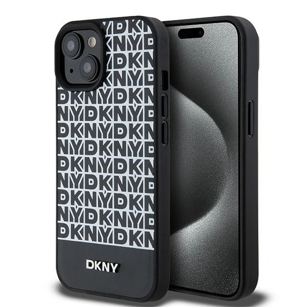 DKNY Leather Printed Pattern Metal Logo MagSafe Ümbris jaoks iPhone 15/14/13 - Must