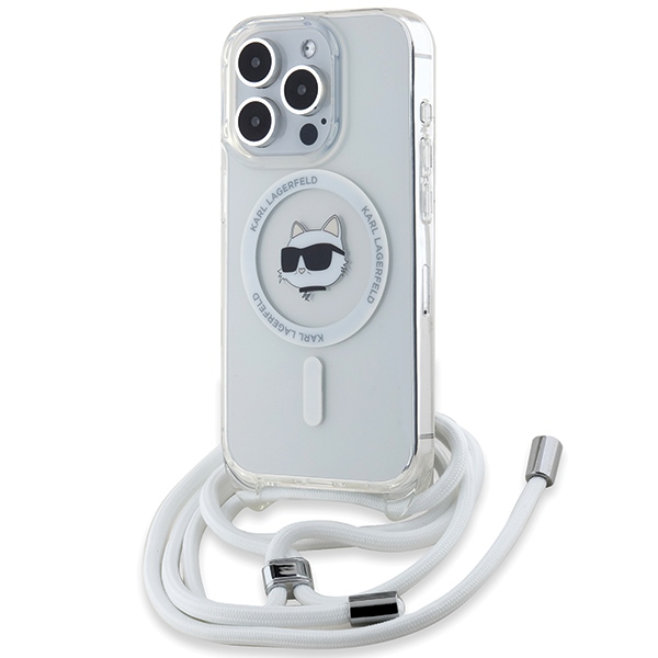 Karl Lagerfeld IML Choupette Head&Cord MagSafe ümbris jaoks iPhone 15 Pro Max - läbipaistev