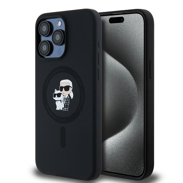 KARL LAGERFELD ümbris jaoks IPHONE 15 Pro Max compatible with MagSafe KLHMP15XSCMKCRHK (Silicone KC Body Ring) must