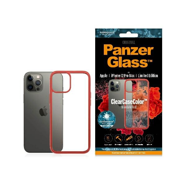 PanzerGlass ClearCase ümbris jaoks iPhone 12 Pro Max - läbipaistev and punane