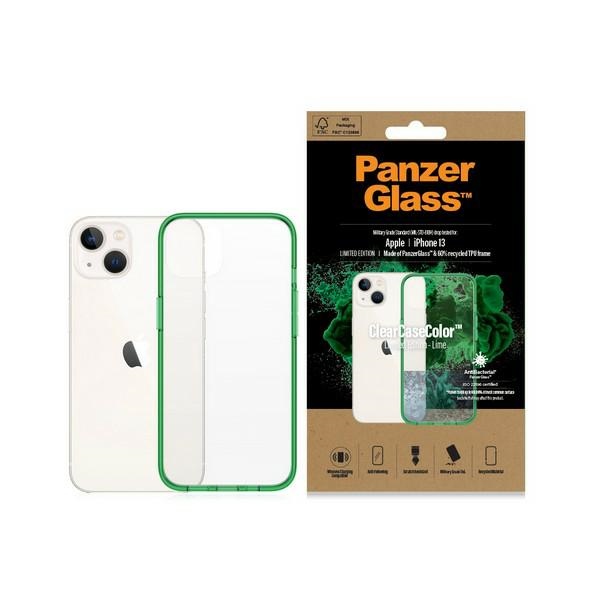 PanzerGlass ClearCase antibacterial ümbris with Military Grade certificate jaoks iPhone 13 / 14 / 15 - läbipaistev roheline