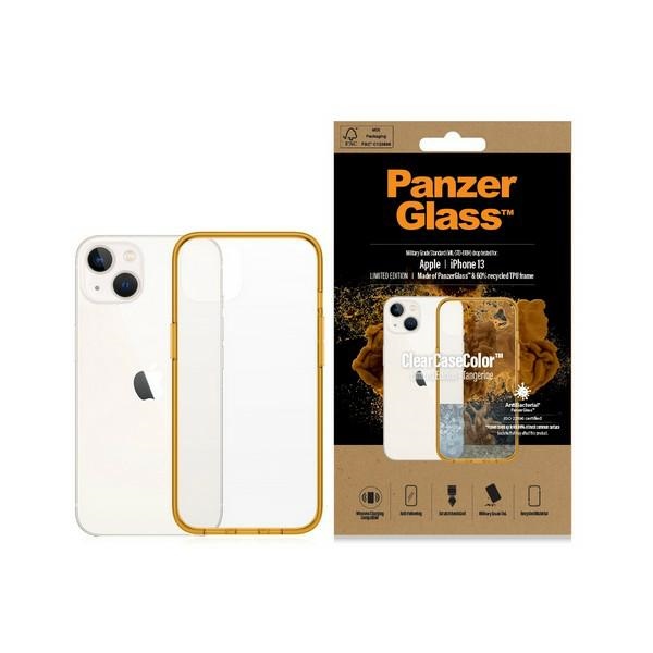 PanzerGlass ClearCase antibacterial ümbris with Military Grade certificate jaoks iPhone 13 / 14 / 15 - läbipaistev kollane