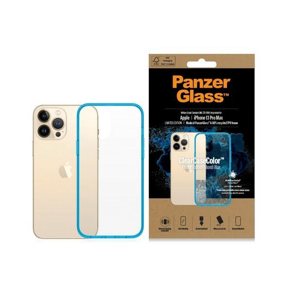 PanzerGlass ClearCase Antibacterial Military Grade Certified Ümbris jaoks iPhone 13 Pro Max - Läbipaistev Sinine