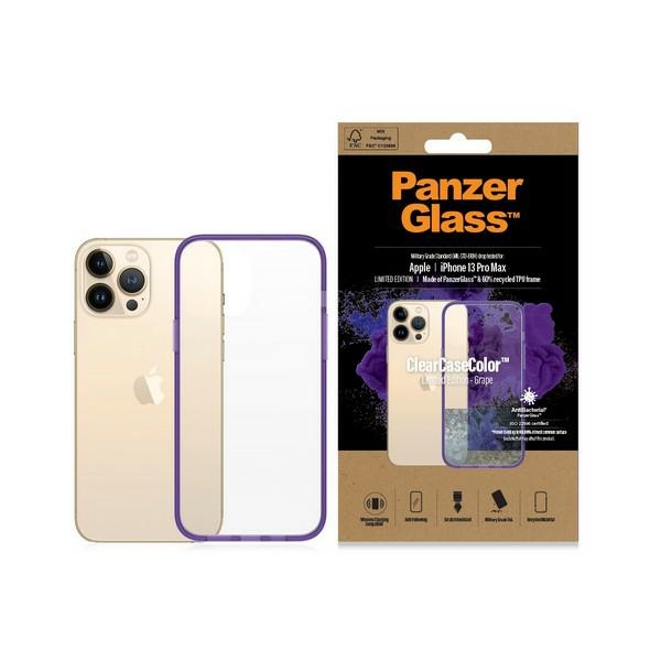 PanzerGlass ClearCase antibacterial Military Grade certified ümbris jaoks iPhone 13 Pro Max - läbipaistev lilla