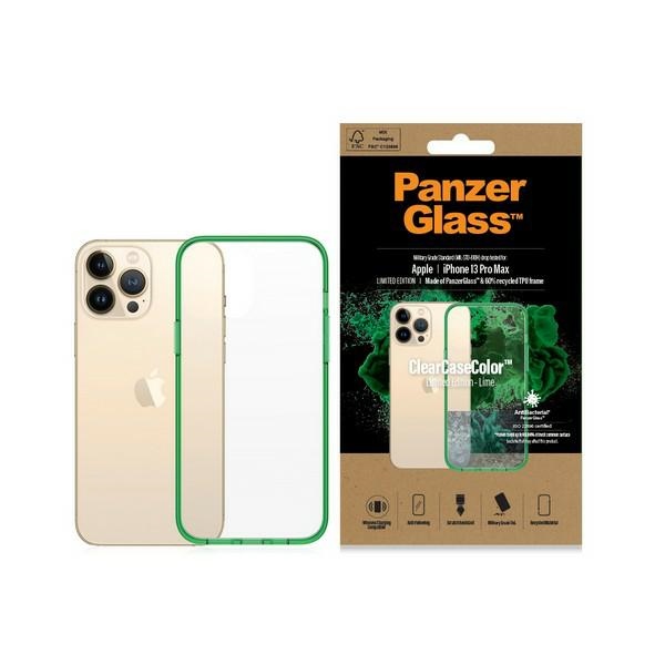 PanzerGlass ClearCase Antibacterial Military Grade Certified Ümbris jaoks iPhone 13 Pro Max - Läbipaistev Roheline