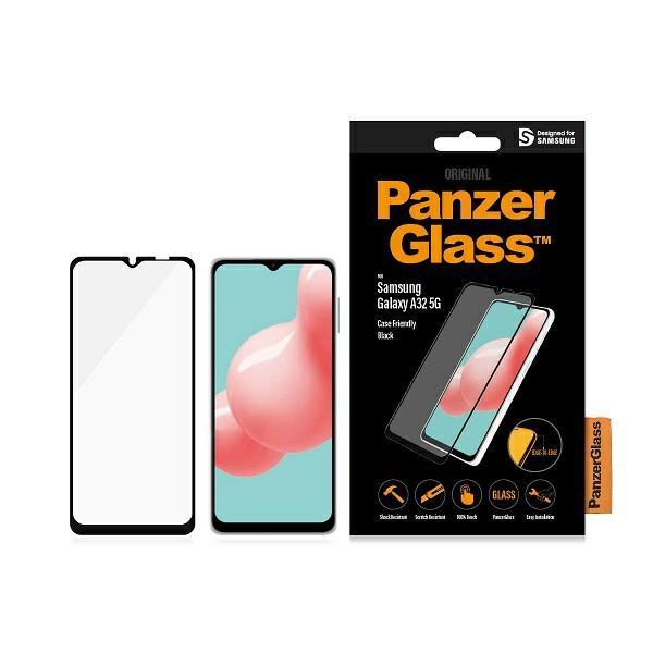 PanzerGlass E2E Regular karastatud klaas jaoks Samsung Galaxy A32 5G - with must raamiga