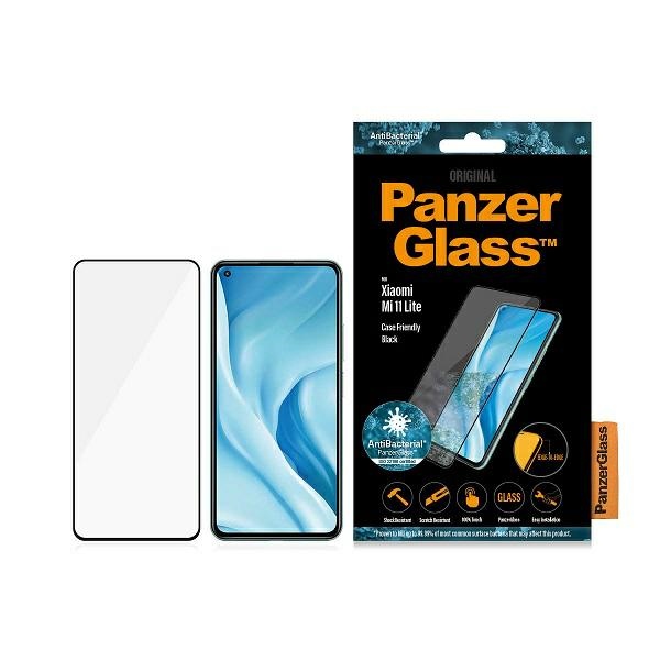 PanzerGlass E2E Regular karastatud klaas jaoks Xiaomi Mi 11 Lite 5G antibacterial - with must raamiga