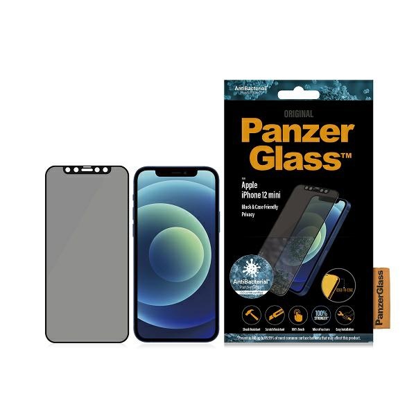PanzerGlass E2E Super+ Microfracture antibacterial karastatud klaas jaoks iPhone 12 mini - with must raamiga