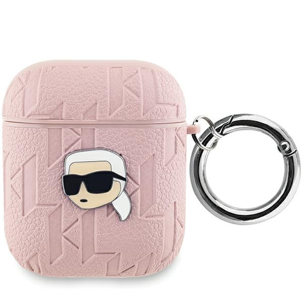 Karl Lagerfeld Monogram Karl Head ümbris jaoks AirPods 1 / 2 - roosa