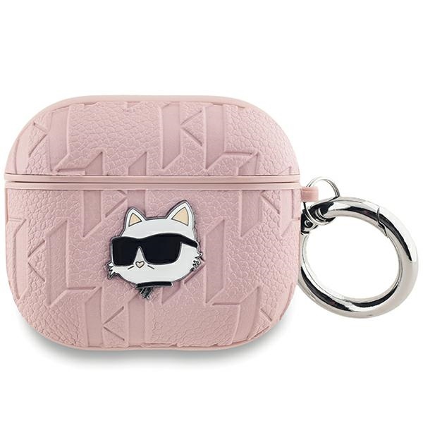 Karl Lagerfeld Monogram Choupette Head ümbris jaoks AirPods 3 - roosa