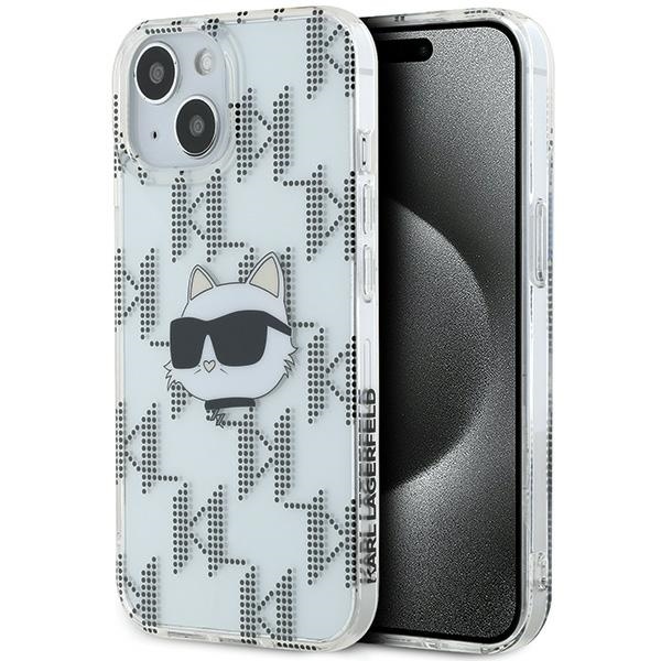Karl Lagerfeld IML Choupette Head & Monogram ümbris jaoks iPhone 15 / 14 / 13 - läbipaistev