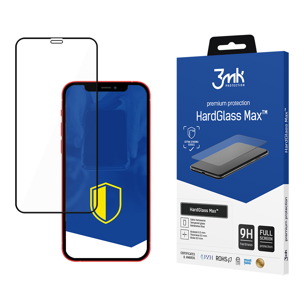 9H 3mk HardGlass Max™ glass jaoks iPhone 12 Pro Max