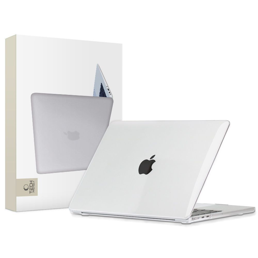 Tech-Protect SmartShell Ümbris jaoks MacBook Air 13" M2 / M3 / 2022-2024 - läbipaistev