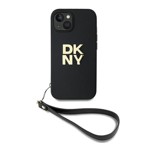 DKNY Wrist Strap Stock Logo ümbris jaoks iPhone 15 / 14 / 13 - must