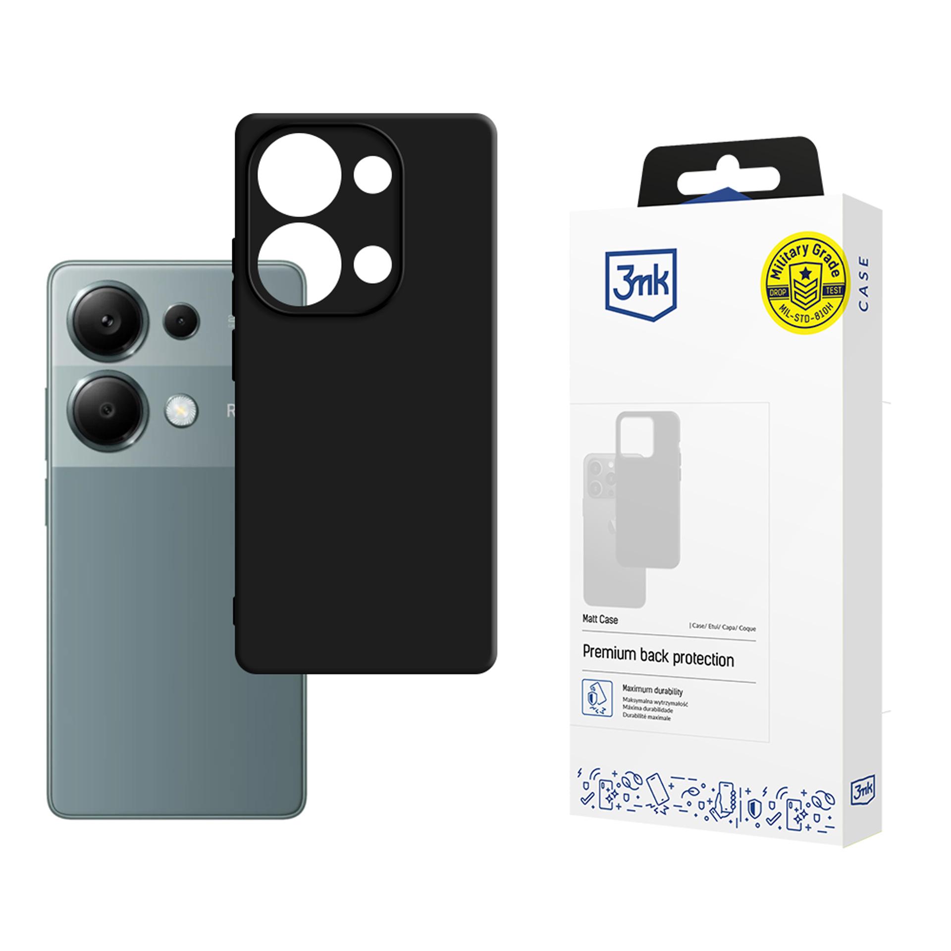 3mk Matt Ümbris jaoks Xiaomi Redmi Note 13 Pro - must
