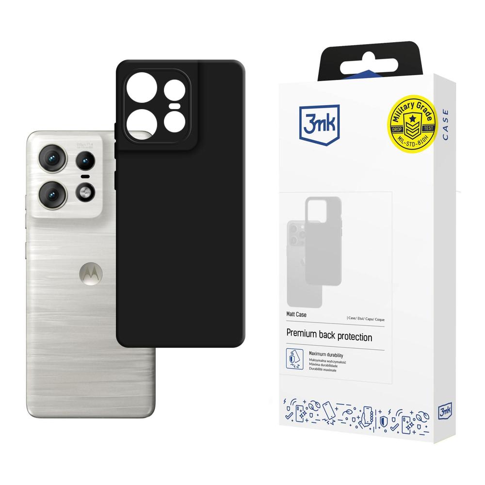 3mk Matt Ümbris jaoks Motorola Edge 50 Pro - Must