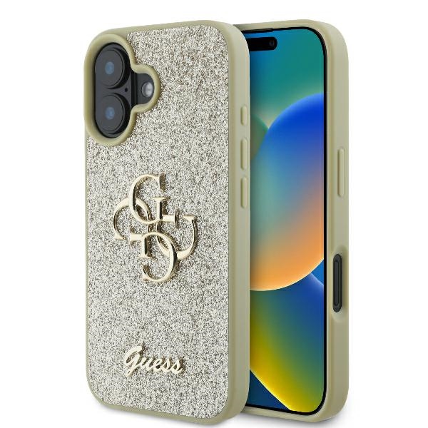 GUESS ümbris jaoks IPHONE 16 Plus GUHCP16MHG4SGD (Fixed Glitter Big 4G) kuldne