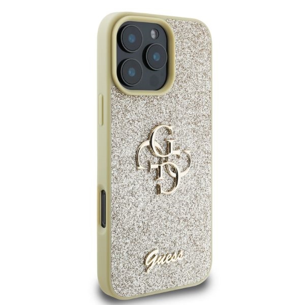 Guess Fixed Glitter Big 4G ümbris jaoks iPhone 16 Pro Max - kuldne