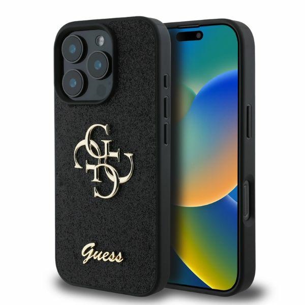Guess Fixed Glitter Big 4G ümbris jaoks iPhone 16 Pro Max - must