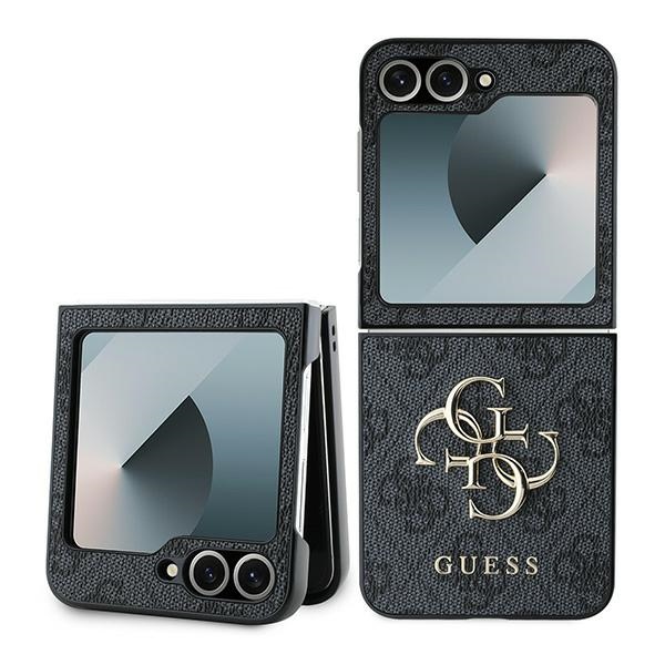 GUESS ümbris jaoks SAMSUNG Z Flip 6 GUHCZF64GMGGR (PU 4G Leather Metal Logo) must