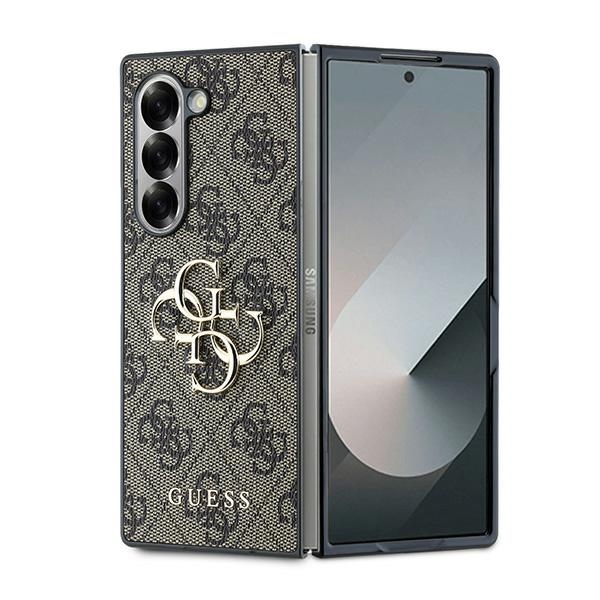 Guess Leather 4G Metal Logo Ümbris jaoks Samsung Galaxy Z Fold 6 - Brown