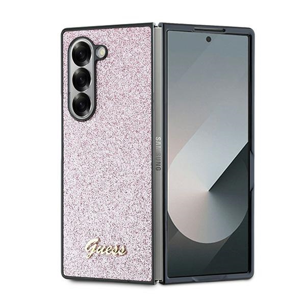 Guess 4G Glitter Script Ümbris jaoks Samsung Galaxy Z Fold 6 - Roosa