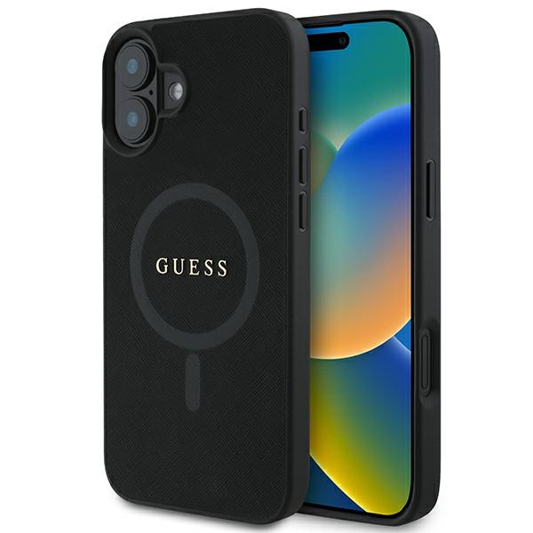 GUESS ümbris jaoks IPHONE 16 Plus compatible with MagSafe GUHMP16MPSAHMCK (PU Saffiano Classic Logo) must