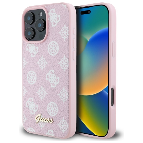 Guess Peony Script MagSafe iPhone 16 Pro Max Ümbris - Roosa