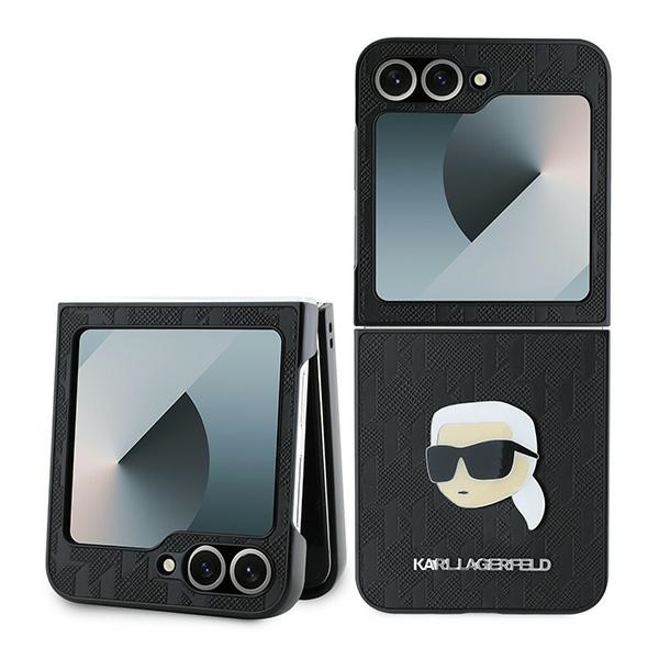 Karl Lagerfeld Saffiano Monogram Ümbris jaoks Samsung Galaxy Z Flip 6 - Must