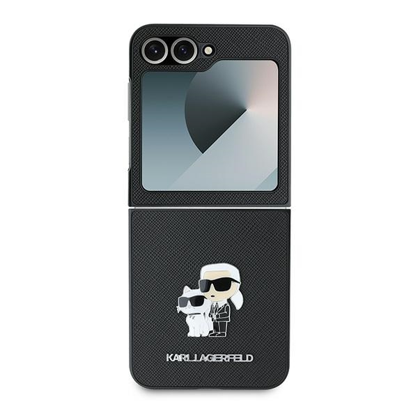 Karl Lagerfeld Saffiano Metal Pin Ümbris jaoks Samsung Galaxy Z Flip 6 - Must