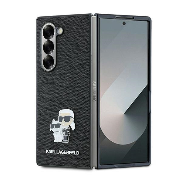 Karl Lagerfeld Saffiano Metal Pin Ümbris jaoks Samsung Galaxy Z Fold 6 - Must