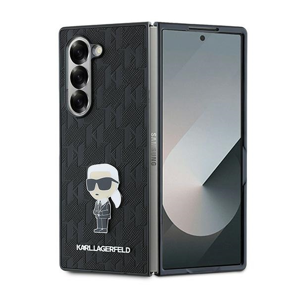 Karl Lagerfeld Saffiano Ikonik Pin Ümbris jaoks Samsung Galaxy Z Fold 6 - Must