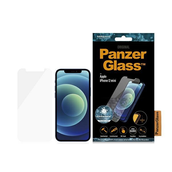 Karastatud klaas PanzerGlass Standard Super+ antibacterial jaoks iPhone 12 Mini