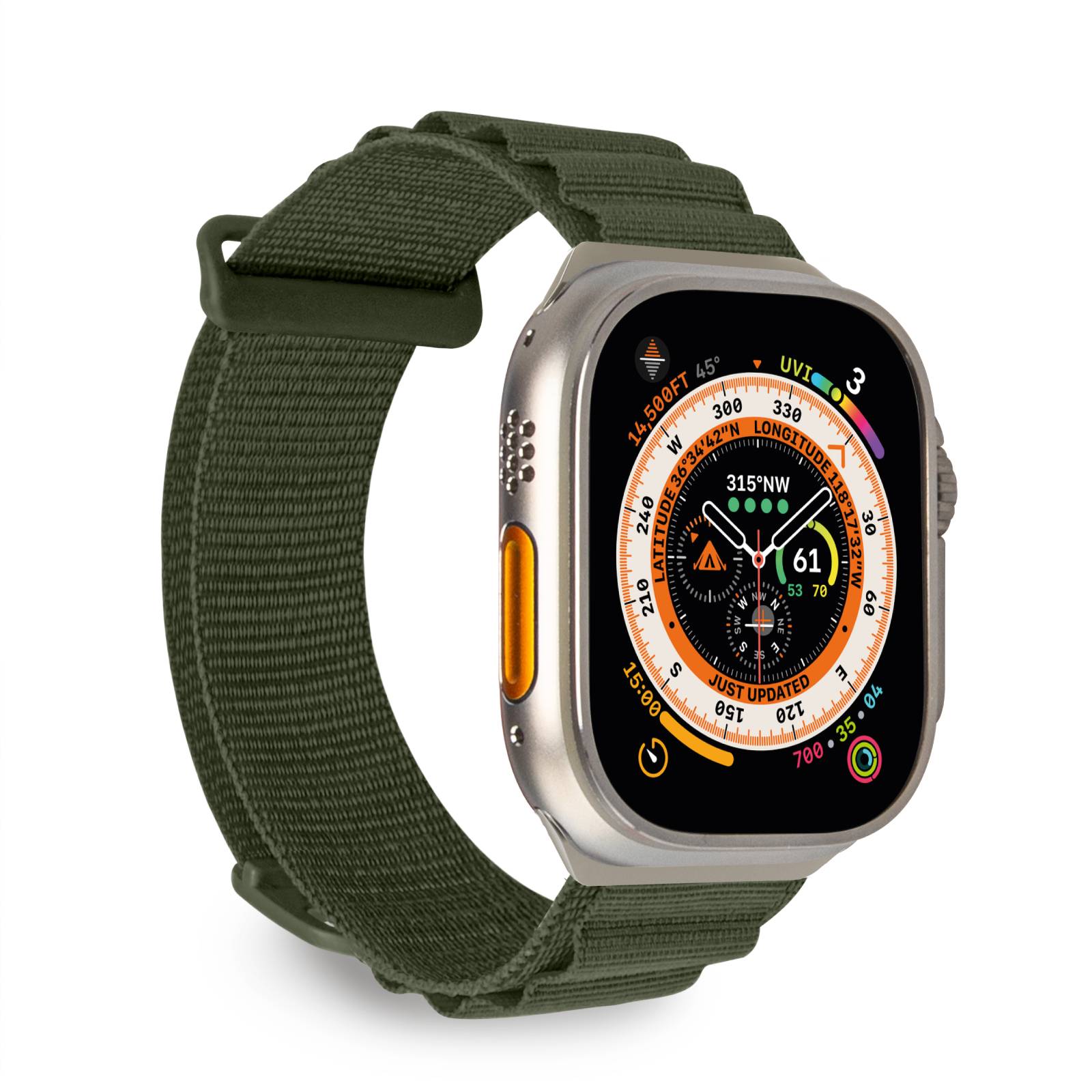 Puro Extreme Nylon Strap jaoks Apple Watch 42 / 44 / 45 / 49 mm - Tumeroheline