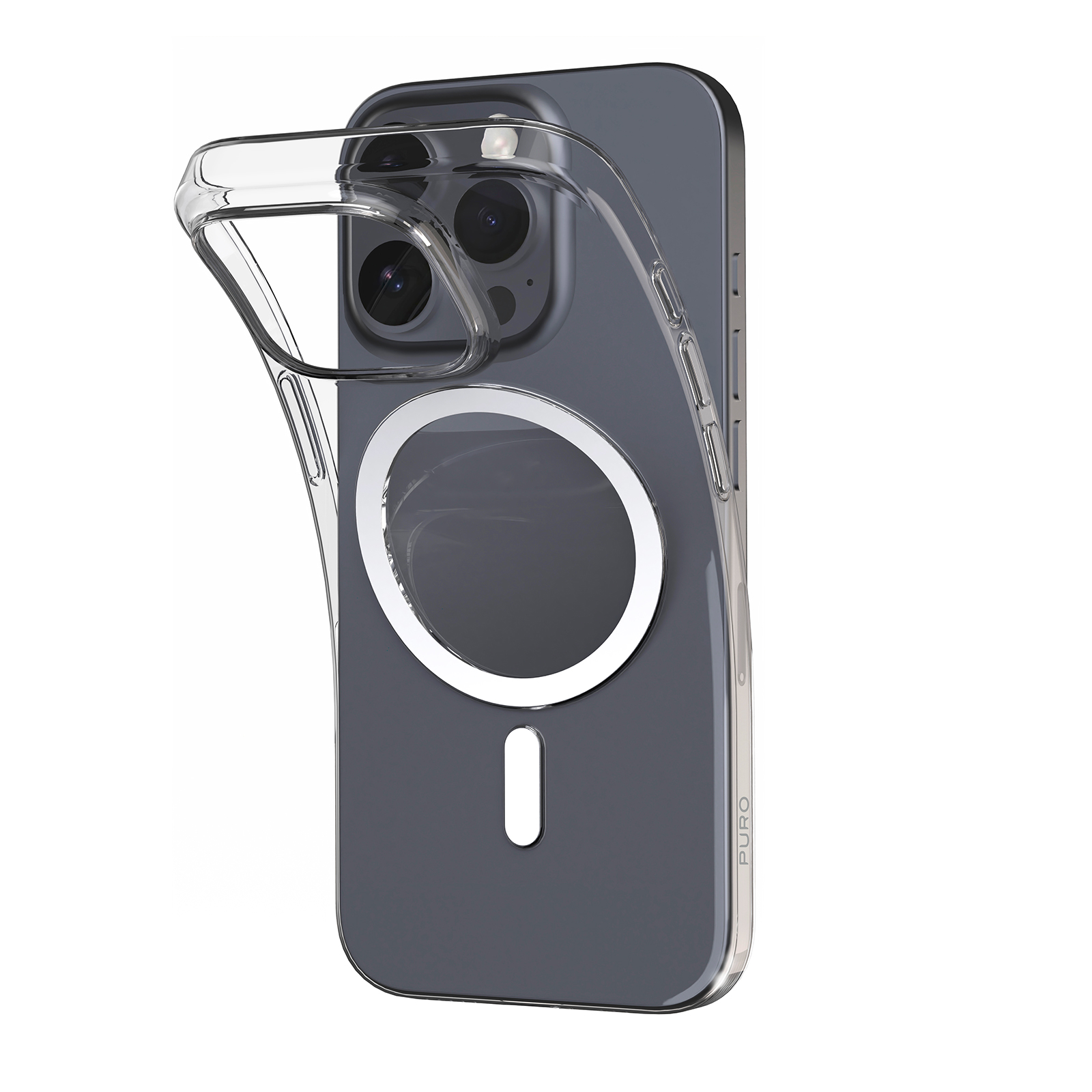 Puro 03 Mag MagSafe Silicone Ümbris jaoks iPhone 16 Pro Max - Läbipaistev