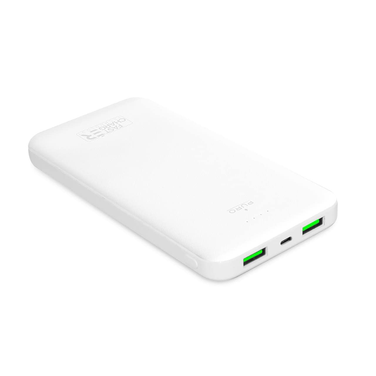 Powerbank Puro White 10000mAh 12W 2xUSB-A + USB-C - valge