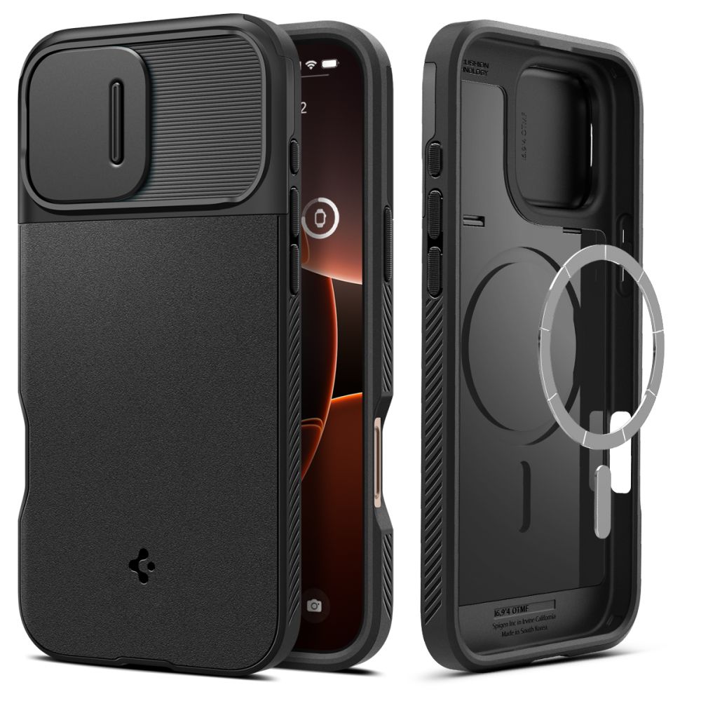Spigen Optik Armor Mag Ümbris with MagSafe jaoks iPhone 16 Pro Max - Must
