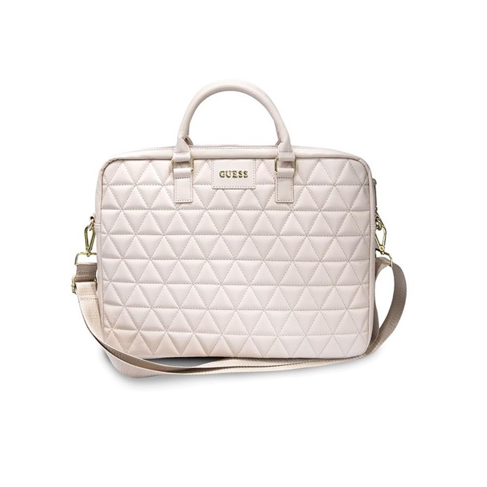 Guess Quilted bag jaoks a 16" laptop - roosa