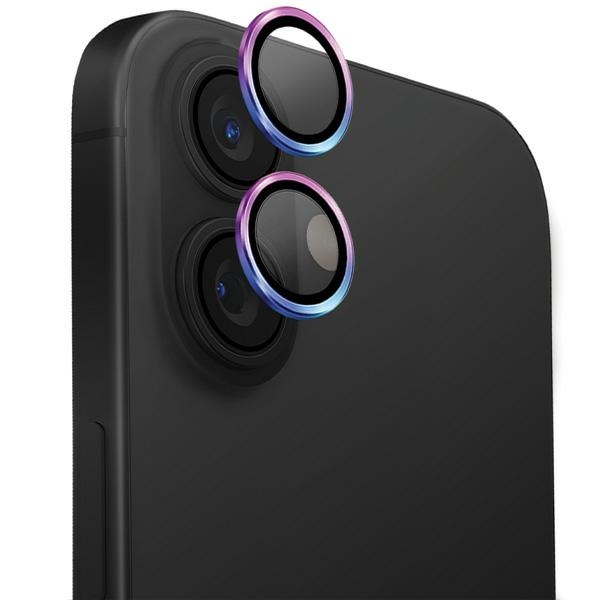 Uniq Optix Алюминиевая защита объектива камеры с аппликатором для iPhone 16 / iPhone 16 Plus - радужная