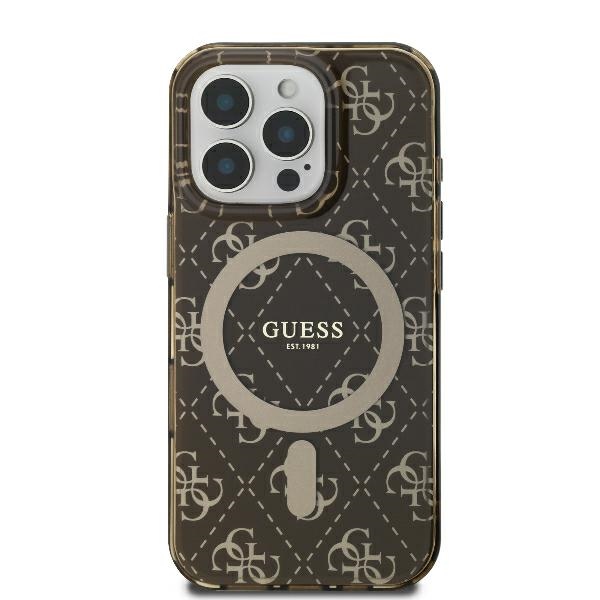 Guess IML 4G Background MagSafe iPhone 16 Pro Ümbris - Brown