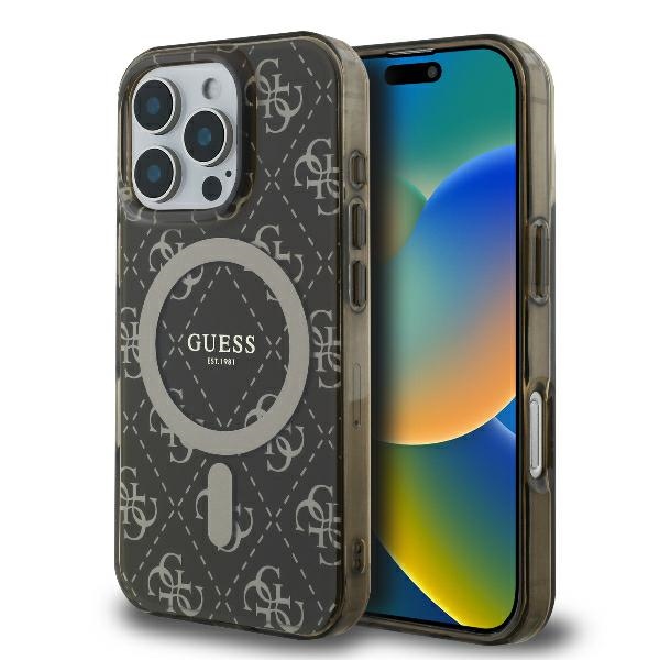 Guess IML 4G Background MagSafe Ümbris jaoks iPhone 16 Pro Max - Brown