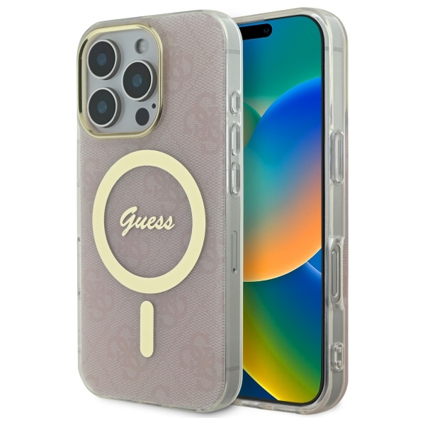 Guess IML 4G MagSafe Ümbris jaoks iPhone 16 Pro Max - roosa