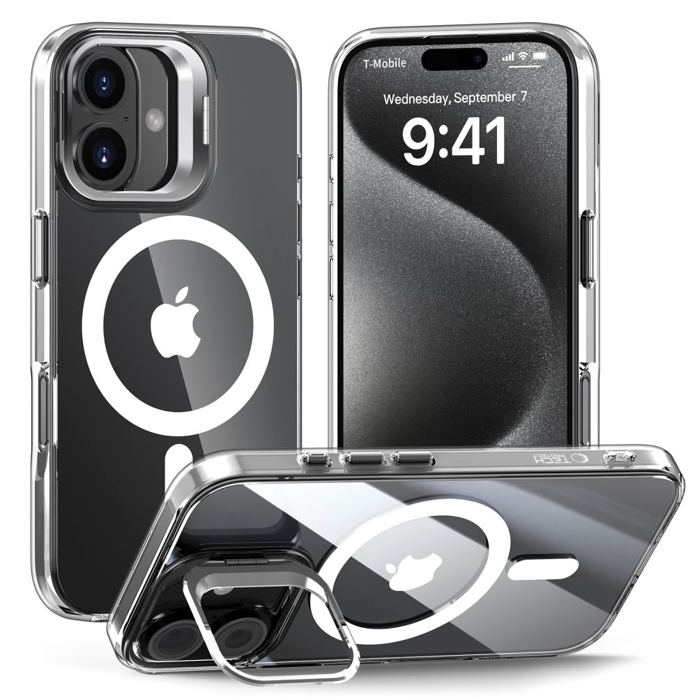 Tech-Protect MagStand MagSafe iPhone 16 Ümbris - Clear