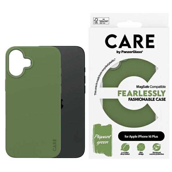 CARE by PanzerGlass Fashion Ümbris iPhone 16 Plus 6.7" roheline/roheline MagSafe 1387
