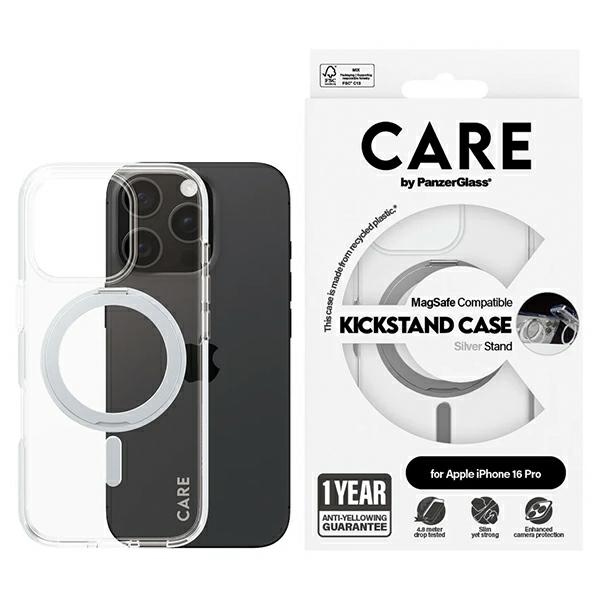 CARE by PanzerGlass Feature Kickstand Ümbris iPhone 16 Pro 6.3" hõbedane/hõbedane MagSafe 1326