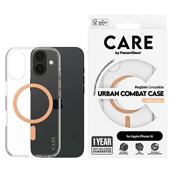 CARE by PanzerGlass Flagship Ümbris iPhone 16 6.1" peach/peachy MagSafe 1373