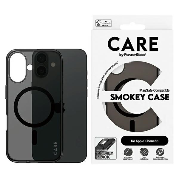 CARE by PanzerGlass Flagship Ümbris iPhone 16 6.1" smoke/smokey MagSafe 1349