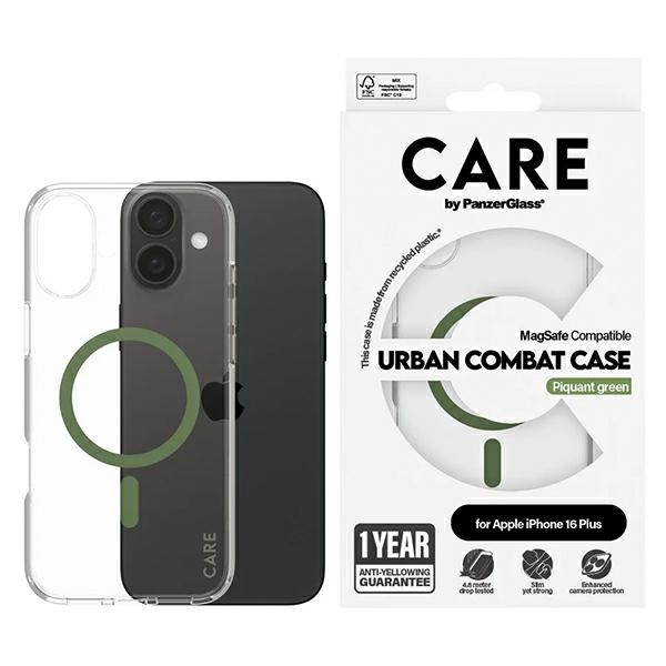 CARE by PanzerGlass Flagship Ümbris iPhone 16 Plus 6.7" roheline/roheline MagSafe 1371