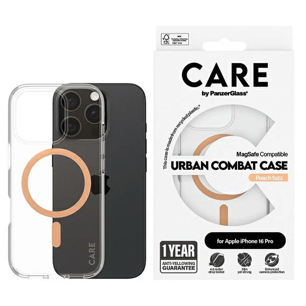CARE by PanzerGlass Flagship Ümbris iPhone 16 Pro 6.3" Peachy MagSafe 1374