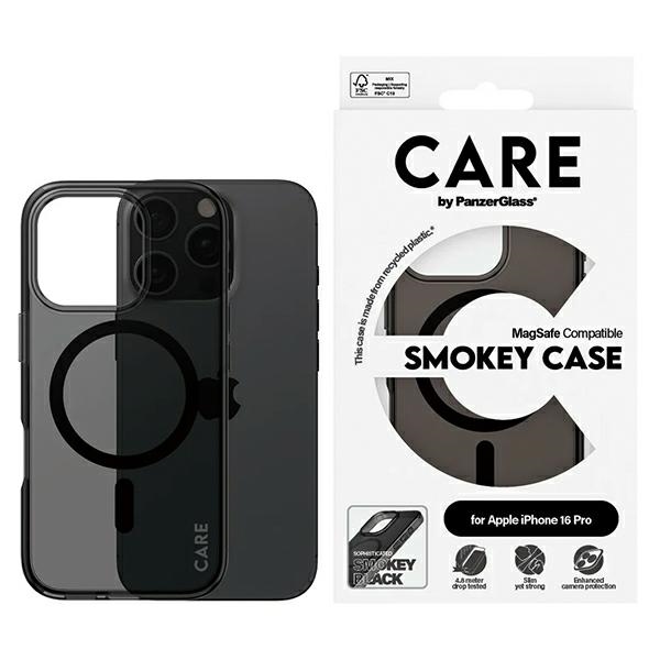 CARE by PanzerGlass Flagship Ümbris iPhone 16 Pro 6.3"" smoke/smokey MagSafe 1350